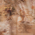 Medium Weight Linen Woven Print - Tan and Beige Giant Trees