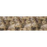 Medium Weight Linen Woven Print - Sand Beige and Green Giant Trees
