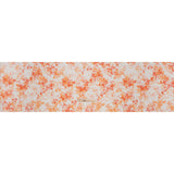 Medium Weight Linen Woven Print - Orange and Red on White Airy Leaves