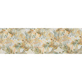 Medium Weight Linen Woven Print - Sage Green, Orange and White Elegant Palm Silhouettes