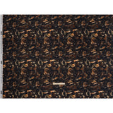 Polyester Satin - Brown, Black and Burnt Orange Painted Ribbons - Mood Exclusive Ruststroke Wrap Print