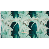 Polyester Satin - Sea Green and Beige Liquid Swirls - Mood Exclusive Liquid Motion Print