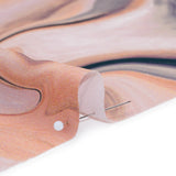 Polyester Satin - Rose Pink, Purple and Steel Blue Liquid Swirls - Mood Exclusive Liquid Motion Print