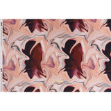 Polyester Satin - Rose Pink, Purple and Steel Blue Liquid Swirls - Mood Exclusive Liquid Motion Print