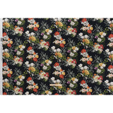Polyester Satin - Red, Yellow and Black Floral - Mood Exclusive Midnight Bloom Print