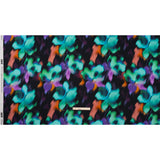 Polyester Satin - Black, Purple and Green Painterly Blurred Florals - Mood Exclusive Blazing Blur Print