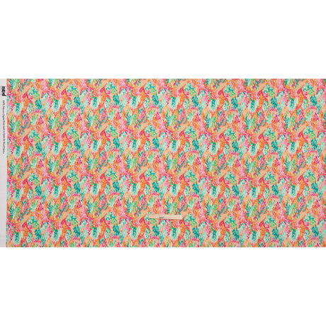 Polyester Satin - Pink, Creamsicle Orange and Green Abstract Spots - Mood Exclusive Painter’s Confetti Print