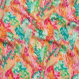 Polyester Satin - Pink, Creamsicle Orange and Green Abstract Spots - Mood Exclusive Painter’s Confetti Print