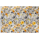 Polyester Satin - Black, White and Yellow Floral Negatives - Mood Exclusive Floral Exposure Print