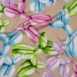 Polyester Satin - Pink, Blue and Beige Large Balloon Dogs - Mood Exclusive Puff Pups Print