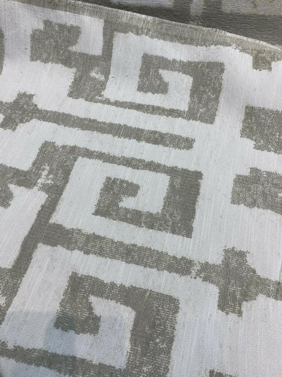 Tribal Text Styles Chenille Upholstery Fabric - Natural Beige Tribal Pattern, 57" Width (By The Yard)