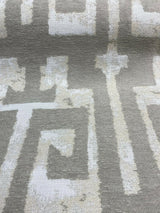 Tribal Text Styles Chenille Upholstery Fabric - Natural Beige Tribal Pattern, 57" Width (By The Yard)