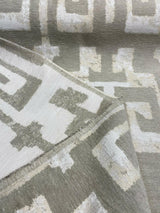 Tribal Text Styles Chenille Upholstery Fabric - Natural Beige Tribal Pattern, 57" Width (By The Yard)