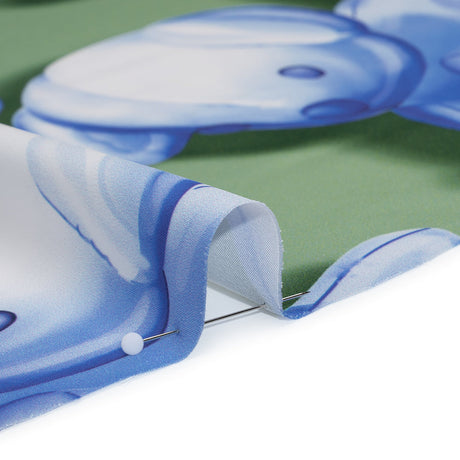 Polyester Satin - Blue and Green Inflatable Dogs - Mood Exclusive Pup Pop Print