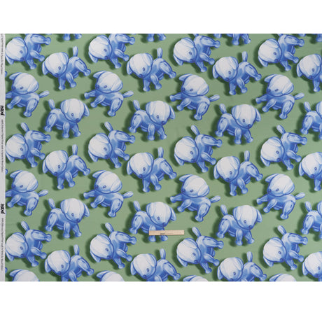 Polyester Satin - Blue and Green Inflatable Dogs - Mood Exclusive Pup Pop Print
