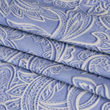 Polyester Satin - Blue and Cream Paisley - Mood Exclusive Spice Scroll Print