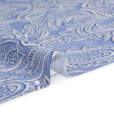 Polyester Satin - Blue and Cream Paisley - Mood Exclusive Spice Scroll Print