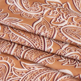 Polyester Satin - Tan, Cream and Brown Paisley - Mood Exclusive Spice Scroll Print