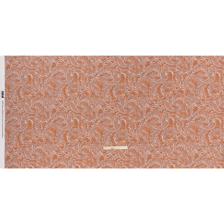 Polyester Satin - Tan, Cream and Brown Paisley - Mood Exclusive Spice Scroll Print