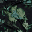 Polyester Satin - Forest, Sage and Sea Green Painted Flowers - Mood Exclusive Petal Veil Print
