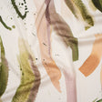 Polyester Satin - Forest Green, Plum Purple and Tangerine Abstract Watercolor Ribbons - Mood Exclusive Fluid Strokes Print