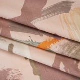 Brushed Cotton Woven - Pink, Taupe and Rose Painterly Abstract - Mood Exclusive Rosewash Strokes Print