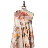 Brushed Cotton Woven - Pink, Taupe and Rose Painterly Abstract - Mood Exclusive Rosewash Strokes Print