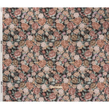 Brushed Cotton Woven - Light Pink, Soft Green and Black Flower Garden - Mood Exclusive Soft Bloom Print