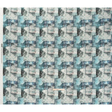 Brushed Cotton Woven - Blue and Gray Ocean Waves Collage - Mood Exclusive Currents & Cursive Print