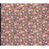 Brushed Cotton Woven - Rose Pink, Purple and Black Blooming Flowers - Mood Exclusive Tender Bloom Print
