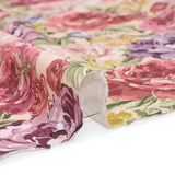 Brushed Cotton Woven - Pale Pink, Purple and Rose Red Blooming Flowers - Mood Exclusive Tender Bloom Print