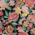 Brushed Cotton Woven - Coral Pink, Yellow and Green Flowers on Black - Mood Exclusive Briar Lane Print