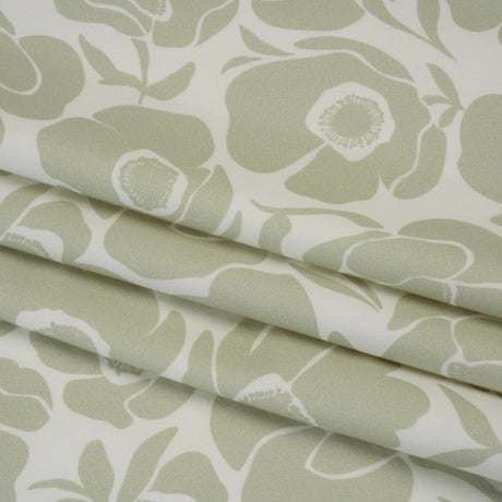 Brushed Cotton Woven - Cream and Beige Simple Poppies - Mood Exclusive Poppy Impressions Print