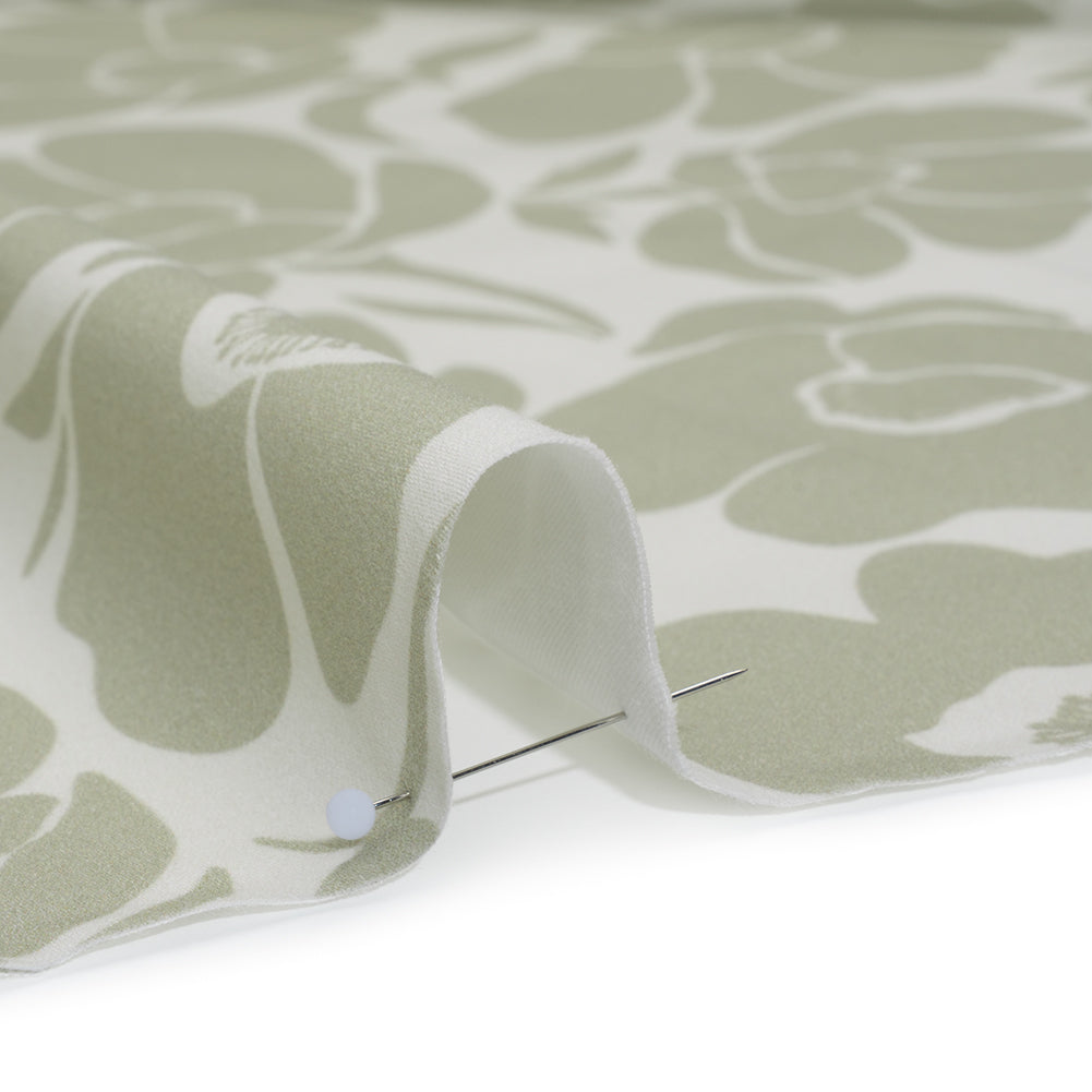 Brushed Cotton Woven - Cream and Beige Simple Poppies - Mood Exclusive Poppy Impressions Print