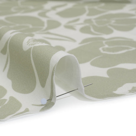 Brushed Cotton Woven - Cream and Beige Simple Poppies - Mood Exclusive Poppy Impressions Print