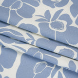 Brushed Cotton Woven - Blue and Off White Simple Poppies - Mood Exclusive Poppy Impressions Print