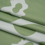 Brushed Cotton Woven - White and Sage Green Big Simple Flowers - Mood Exclusive Floral Figures Print