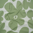 Brushed Cotton Woven - White and Sage Green Big Simple Flowers - Mood Exclusive Floral Figures Print