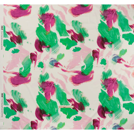 Brushed Cotton Woven - Emerald, Fuchsia and Pale Pink Big Brush Strokes - Mood Exclusive Color Study Print