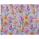 Brushed Cotton Woven - Burnt Orange, Purple and Lavender Big Lilies - Mood Exclusive Language of Lilies Print