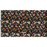 Rayon Challis - Black, Green and Orange Rainforest Flowers - Mood Exclusive Rainforest Reverie Print