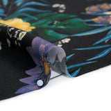 Rayon Challis - Blue, Purple and Yellow Tropical Flowers - Mood Exclusive Island Bloom Print