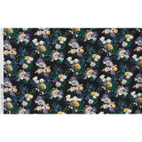 Rayon Challis - Blue, Purple and Yellow Tropical Flowers - Mood Exclusive Island Bloom Print
