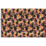Rayon Challis - Orange, Pink and Black Floral - Mood Exclusive Floral Noir Print