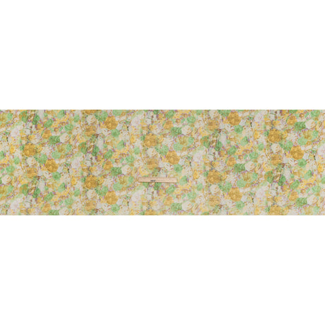 Silk Chiffon Print Made in Italy - Yellow, Green and Lilac Painterly Floral - Deadstock