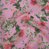 Silk Gazar Print Made in Italy - Pink, Green and White Enchanted Florals - Deadstock