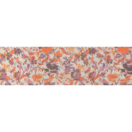 Lightweight Silk Organza Print Made in Italy - Orange, Purple and Burgundy Lilies and Flowers