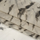 Silk Voile Print Made in Italy - Warm Gray and Black Animal Stripes - Deadstock