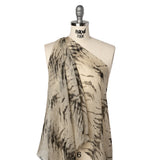 Silk Voile Print Made in Italy - Warm Gray and Black Animal Stripes - Deadstock