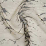 Silk Voile Print Made in Italy - Warm Gray and Black Animal Stripes - Deadstock